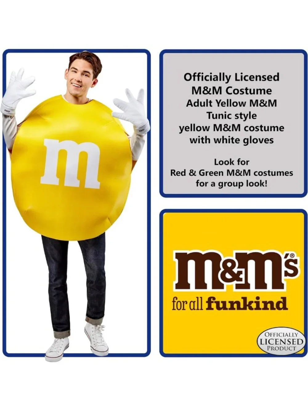 Adult M&M Foam Tabard Costume - Fun Halloween Outfit, Colorful Party Wear